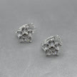 #H150 - Huggie De Flor Con Zirconia Plata - F2.3