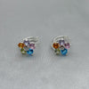 #H150 - Huggie De Flor Con Zirconia Plata - F2.3