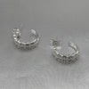 #H176 - Huggie Circular Doble Con Piedra Zirconia De Plata- ZC4.1