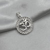 #D480 - Dije OM Forma Circular Con Zirconia Plata - ZC2.1