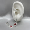 #AR184 - Arete Cuadro Con Piedra Zirconia Central Plata - ZC3.4