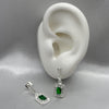 #AR184 - Arete Cuadro Con Piedra Zirconia Central Plata - ZC3.4