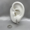 #H182 - Huggie Aros Con Zirconias y Relieve Baño De Rodio Plata - IP2.5