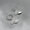 #H181 - Huggie Colgante De Arcoiris Con Nube Y Piedra Zirconia Plata - IP3.7