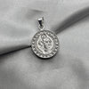 #D337 - Dije San Benito Circular Con Zirconias Plata - ZC3.3