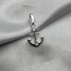 #D246 - Dije Forma De Ancla Con Zirconia En El Centro Plata - F1.4