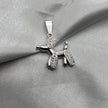 #D212 - Dije Globo Perrito Con Zirconias Plata - ZC3.0