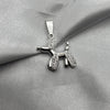 #D212 - Dije Globo Perrito Con Zirconias Plata - ZC3.0