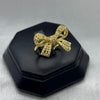 #AOL135 - Anillo Ajustable Moño Con Zirconias Oro Laminado 18K