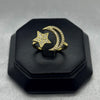 #AOL136 - Anillo Ajustable Luna Estrella Con Zirconia Oro Laminado 18K
