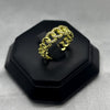 #AOL137- Anillo Ajustable Eslabón Con Zirconia Oro Laminado 18K