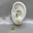 #BOL122 - Broquel Corazón Con Zirconias Oro Laminado 18K