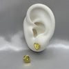 #BOL122 - Broquel Corazón Con Zirconias Oro Laminado 18K