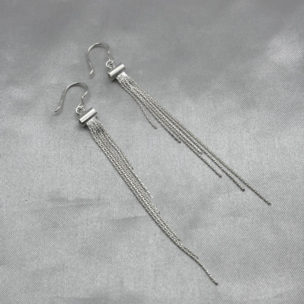 #AR225 - Arete Cilindro Con Colgantes Plata - F4.0