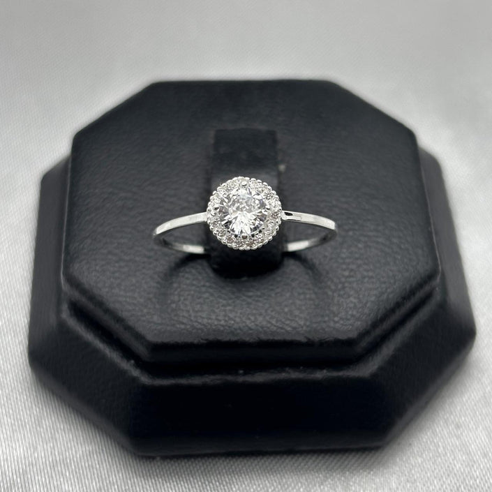 #AD345- Anillo Con Piedra Zirconia Plata - F1.0