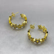 #ARRL123 - Arracada Estrellas Con Zirconia Oro Laminado 18K