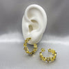 #ARRL123 - Arracada Estrellas Con Zirconia Oro Laminado 18K