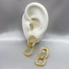 #ARL128 - Aretes Cuadros Con Zirconia Oro Laminado 18K