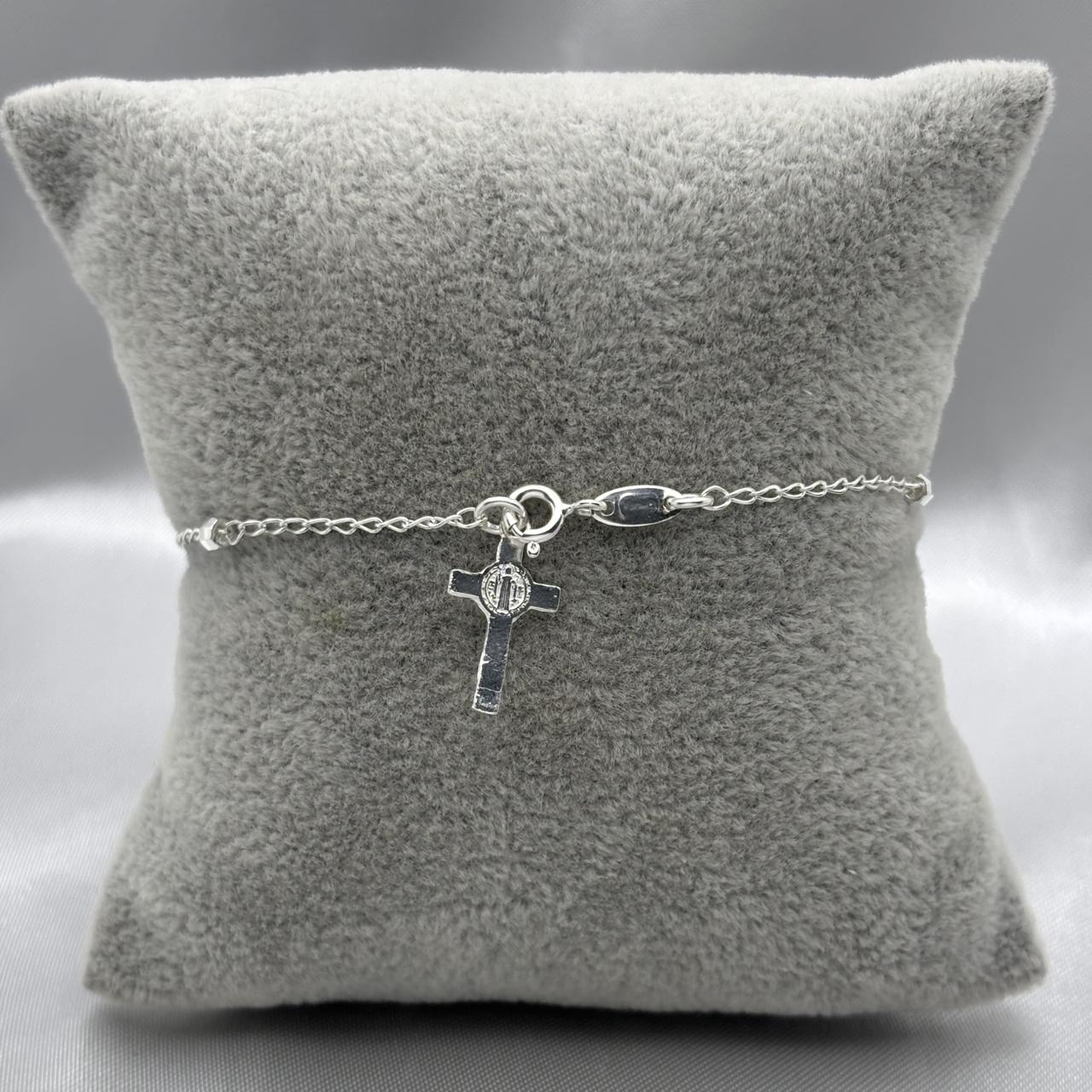 #MR126 - Misterio San Benito Diamantada Plata - 3 mm - C09/2.1