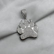 #D249 - Dije Huella Con Zirconia Baño De Rodio Plata - MI16.3