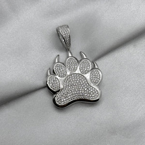 #D249 - Dije Huella Con Zirconia Baño De Rodio Plata - B14/16.2