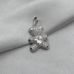 #D207 - Dije Osito Con Zirconia Baño De Rodio Plata - MI3.2