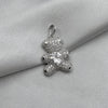 #D207 - Dije Osito Con Zirconia Baño De Rodio Plata - MI3.2