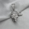 #D261 - Dije Pirata Calavera Con Zirconia Baño De Rodio Plata - MI17.6