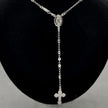 #MR108 - Rosario Virgen De Guadalupe Diamantada Plata - 3 mm - C08/7.8