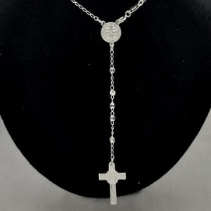 #MR131 - Rosario De San Benito Diamantada Plata - 3 mm - C08/7.7