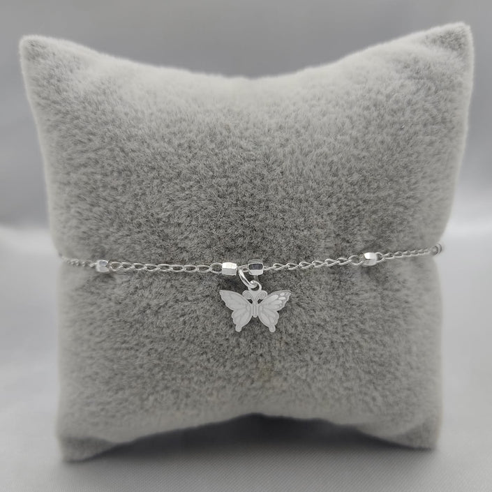 #T122 - Pulsera/Tobillera Mariposa Plata - C11/2.5