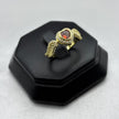 #AOL140 - Anillo Ajustable Corazón Con Zirconia Oro Laminado 18K