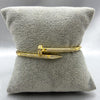 #PAL149 - Pulsera Rigída Clavo Con Zirconia Oro Laminado 18K