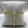 #PAL142 - Pulsera Corazón Ajustable Con Zirconia Oro Laminado 18K