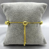 #PAL142 - Pulsera Corazón Ajustable Con Zirconia Oro Laminado 18K