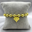 #PAL142 - Pulsera Corazón Ajustable Con Zirconia Oro Laminado 18K
