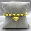 #PAL142 - Pulsera Corazón Ajustable Con Zirconia Oro Laminado 18K
