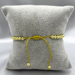 #PAL146 - Pulsera Ajustable Corazón Y Perlas Oro Laminado 18K