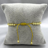 #PAL146 - Pulsera Ajustable Corazón Y Perlas Oro Laminado 18K