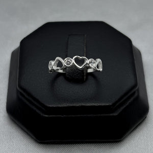 #AD241 - Anillo Corazones Con Zirconia Plata - B09/1.2