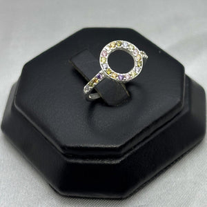 #AD204 - Anillo Circulo Con Zirconias Plata - A09/2.1