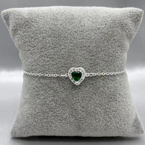 #PA104 - Pulsera Corazón Con Zirconia Plata - B17/2.2