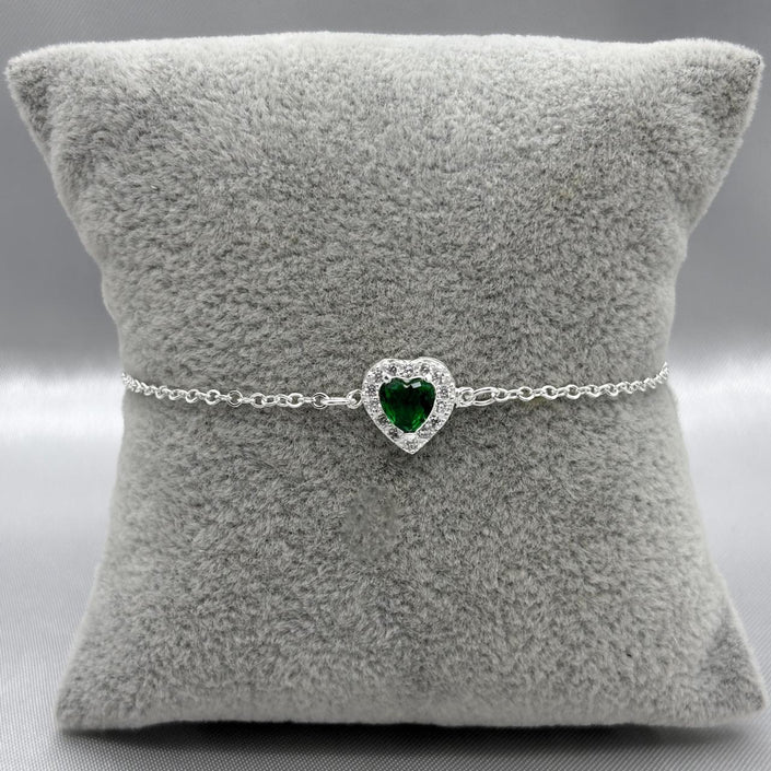 #PA104 - Pulsera Corazón Con Zirconia Plata - B17/2.2