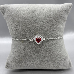 #PA104 - Pulsera Corazón Con Zirconia Plata - B17/2.2
