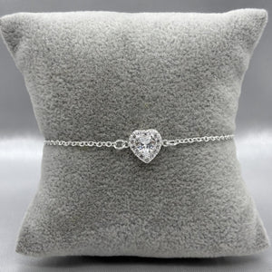 #PA104 - Pulsera Corazón Con Zirconia Plata - B17/2.2