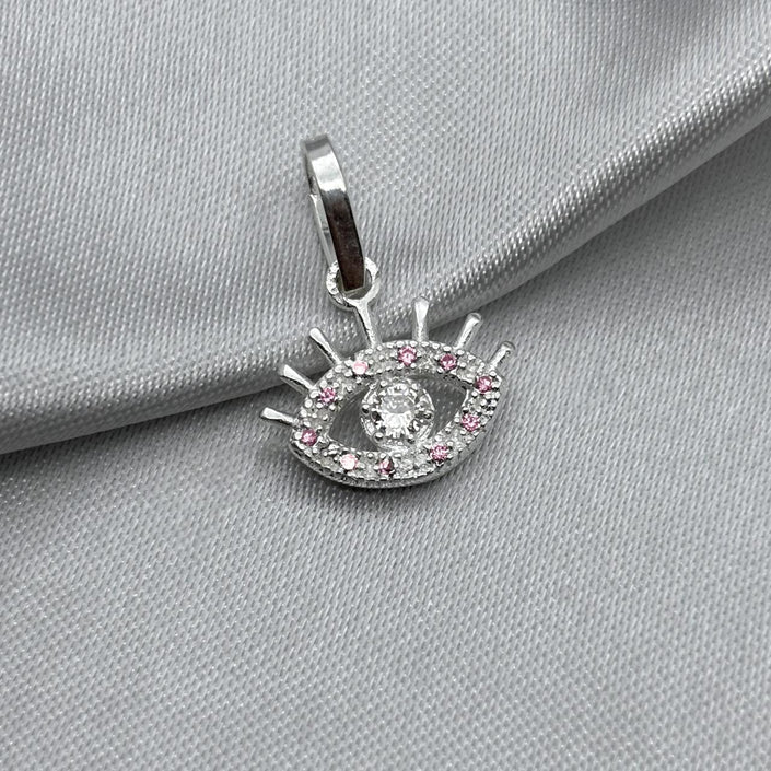 #D466 - Dije Ojo Turco Con Zirconia Plata - B10/1.5