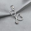#D460 - Dije Estetoscopio Con Zirconia Plata - A08/2.4
