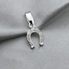 #D244 - Dije Herradura Con Zirconia Plata - B10/1.3
