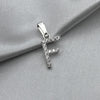 #D459 - Dije Letra Con Zirconia Plata - B09/1.3