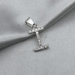 #D459 - Dije Letra Con Zirconia Plata - B09/1.3